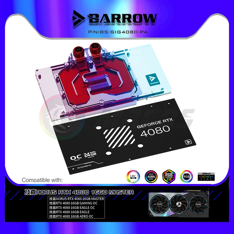 Rtx 4080 Water Cooling Block - BARROW GPU Blocco acqua per Gigabyte