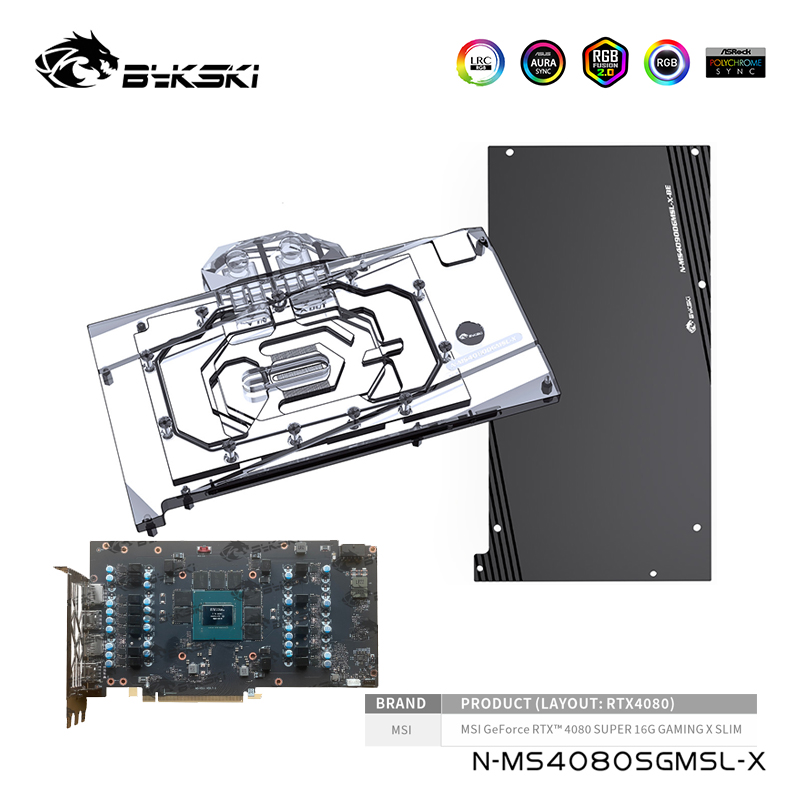 Rtx 4080 Water Cooling Block - Bykski Water Block per MSI Geforce