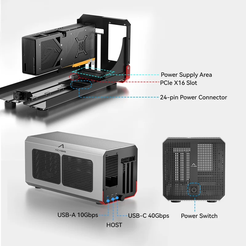 Acasis Enclosure eGPU 40Gbps T - Gpu External Dock Egpu Thunderbolt 4 recensione e prezzo